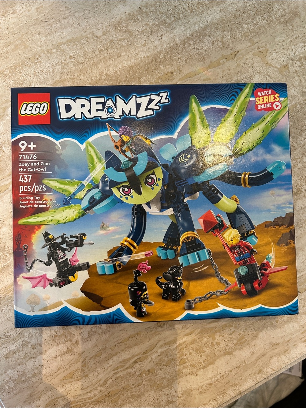 NEW 🆕 Lego DreamZzz Zoey & Zian Cat-Owl Set - Blue, Green & Yellow / 71476